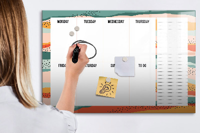 Beschreibbare magnettafel küche Retro-Wochenplaner