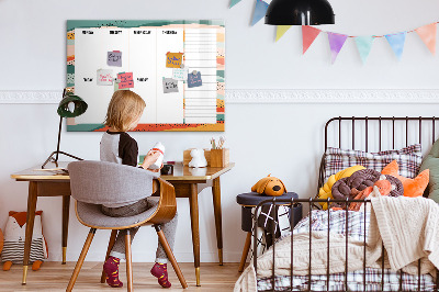 Magnetische Schreibtafel Retro-Wochenplaner