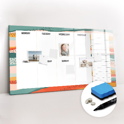 Beschreibbare magnettafel küche Retro-Wochenplaner