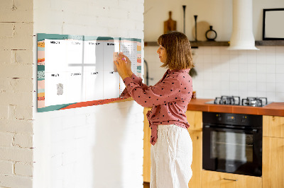 Beschreibbare magnettafel küche Retro-Wochenplaner