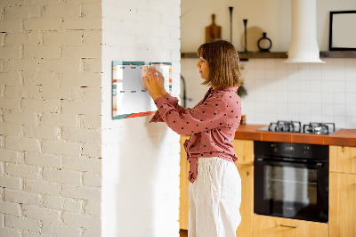Beschreibbare magnettafel küche Retro-Wochenplaner