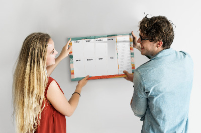Beschreibbare magnettafel küche Retro-Wochenplaner