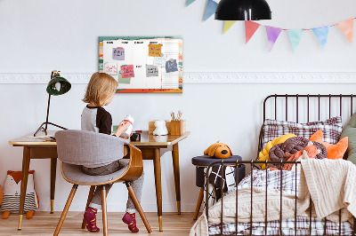 Beschreibbare magnettafel küche Retro-Wochenplaner