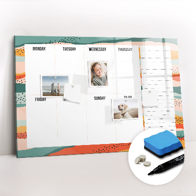 Beschreibbare magnettafel küche Retro-Wochenplaner