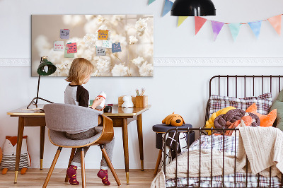 Magnetische Schreibtafel Kleine weiße Blüten