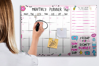 Beschreibbare magnettafel Monatsplaner