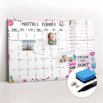 Beschreibbare magnettafel Monatsplaner
