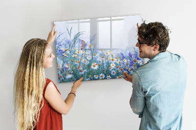 Beschreibbare magnettafel Schmetterling auf der Wiese