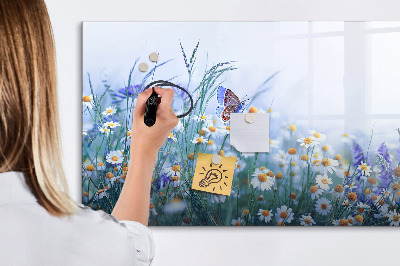 Beschreibbare magnettafel Schmetterling auf der Wiese