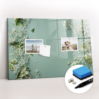 Beschreibbare magnettafel küche Zarte Blumen