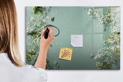 Beschreibbare magnettafel küche Zarte Blumen