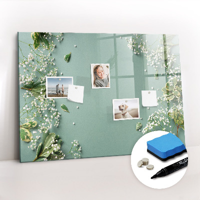 Beschreibbare magnettafel küche Zarte Blumen