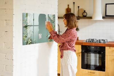 Beschreibbare magnettafel küche Zarte Blumen