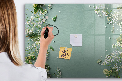 Beschreibbare magnettafel küche Zarte Blumen