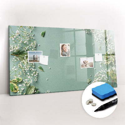 Beschreibbare magnettafel küche Zarte Blumen