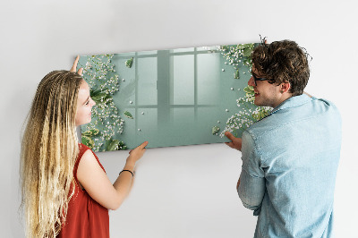 Beschreibbare magnettafel küche Zarte Blumen
