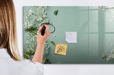 Beschreibbare magnettafel küche Zarte Blumen