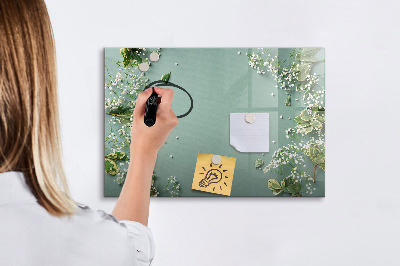 Beschreibbare magnettafel küche Zarte Blumen