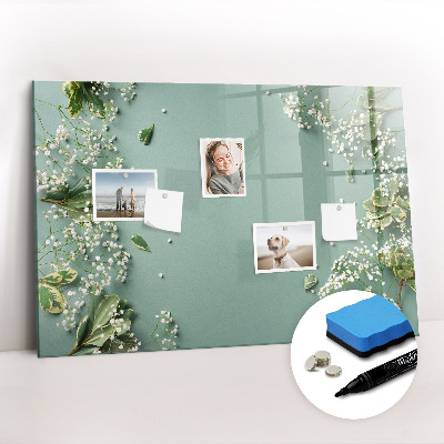 Beschreibbare magnettafel küche Zarte Blumen