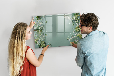 Beschreibbare magnettafel küche Zarte Blumen
