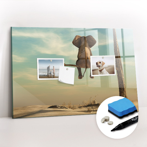 Beschreibbare magnettafel Elefant in einem Baum