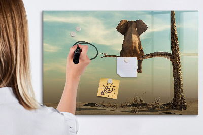 Beschreibbare magnettafel Elefant in einem Baum