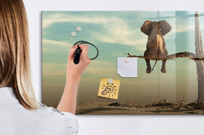 Beschreibbare magnettafel Elefant in einem Baum