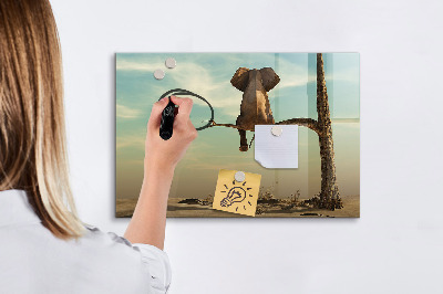 Beschreibbare magnettafel Elefant in einem Baum