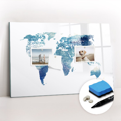Beschreibbare magnettafel Weltkarte