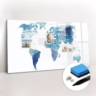 Beschreibbare magnettafel Weltkarte