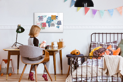 Magnettafel mit Marker Weltkarte