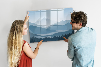 Beschreibbare magnettafel küche Berglandschaft