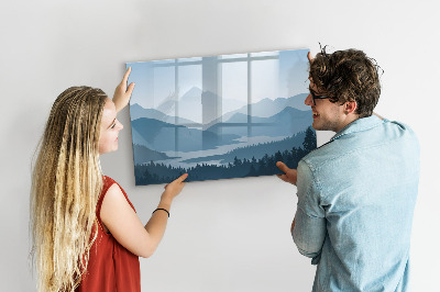 Beschreibbare magnettafel küche Berglandschaft