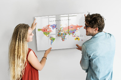 Beschreibbare magnettafel Flaggenkarte