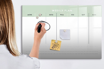 Beschreibbare magnettafel Wochenplaner