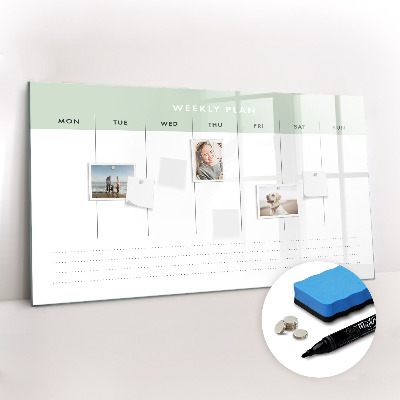 Beschreibbare magnettafel Wochenplaner