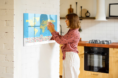 Beschreibbare magnettafel küche Klassische Weltkarte