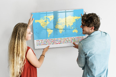 Beschreibbare magnettafel küche Klassische Weltkarte