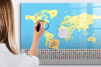 Beschreibbare magnettafel küche Klassische Weltkarte