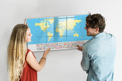 Beschreibbare magnettafel küche Klassische Weltkarte