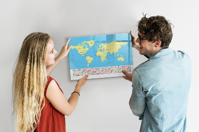 Beschreibbare magnettafel küche Klassische Weltkarte