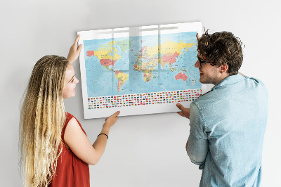 Beschreibbare magnettafel Geographie-Weltkarte