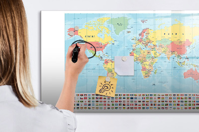 Beschreibbare magnettafel Geographie-Weltkarte