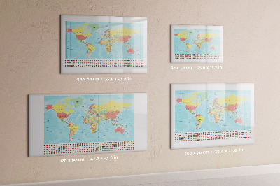 Beschreibbare magnettafel Geographie-Weltkarte