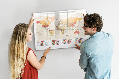 Beschreibbare magnettafel küche Weltkartendesign