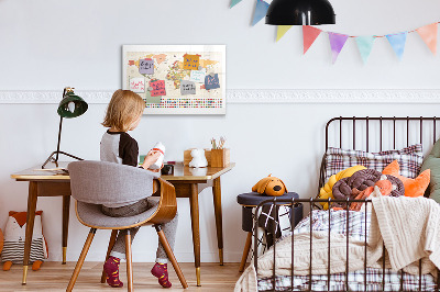 Beschreibbare magnettafel küche Weltkartendesign