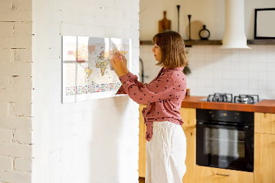 Magnetische Schreibtafel Weltkartendesign