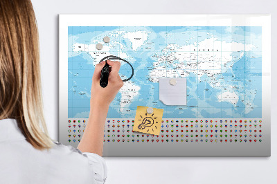 Beschreibbare magnettafel Illustration der Kontinentkarte