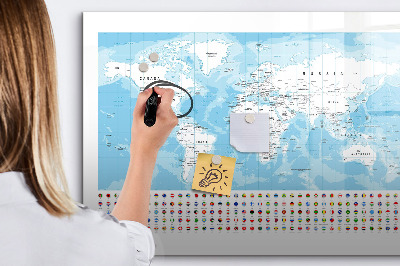 Beschreibbare magnettafel Illustration der Kontinentkarte
