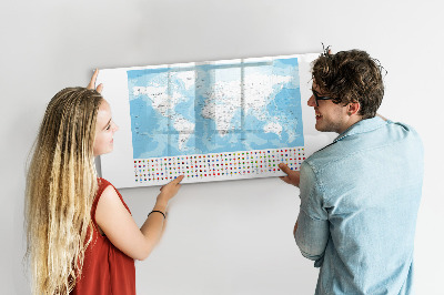 Beschreibbare magnettafel Illustration der Kontinentkarte
